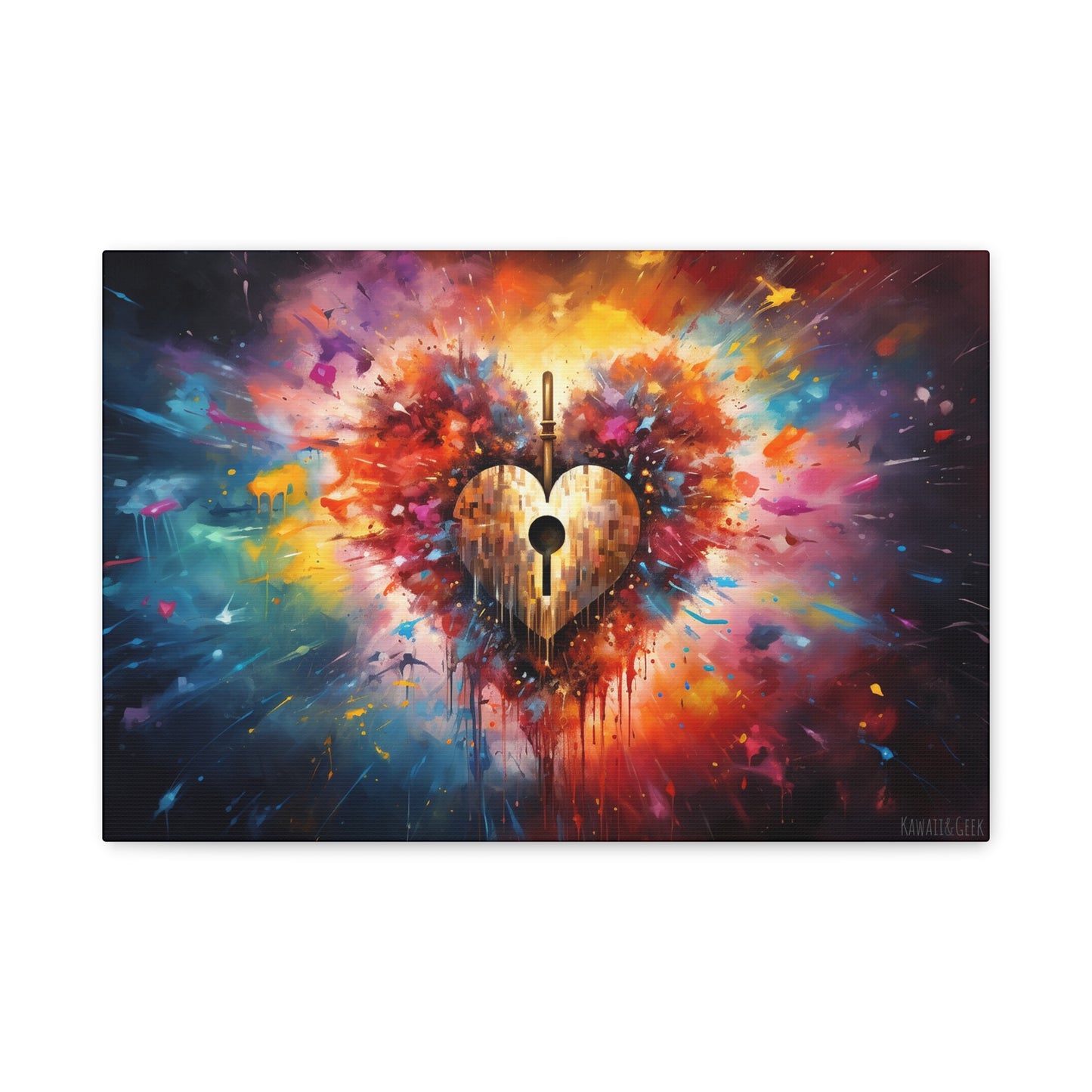 Key to My Heart Explosion Canvas Art