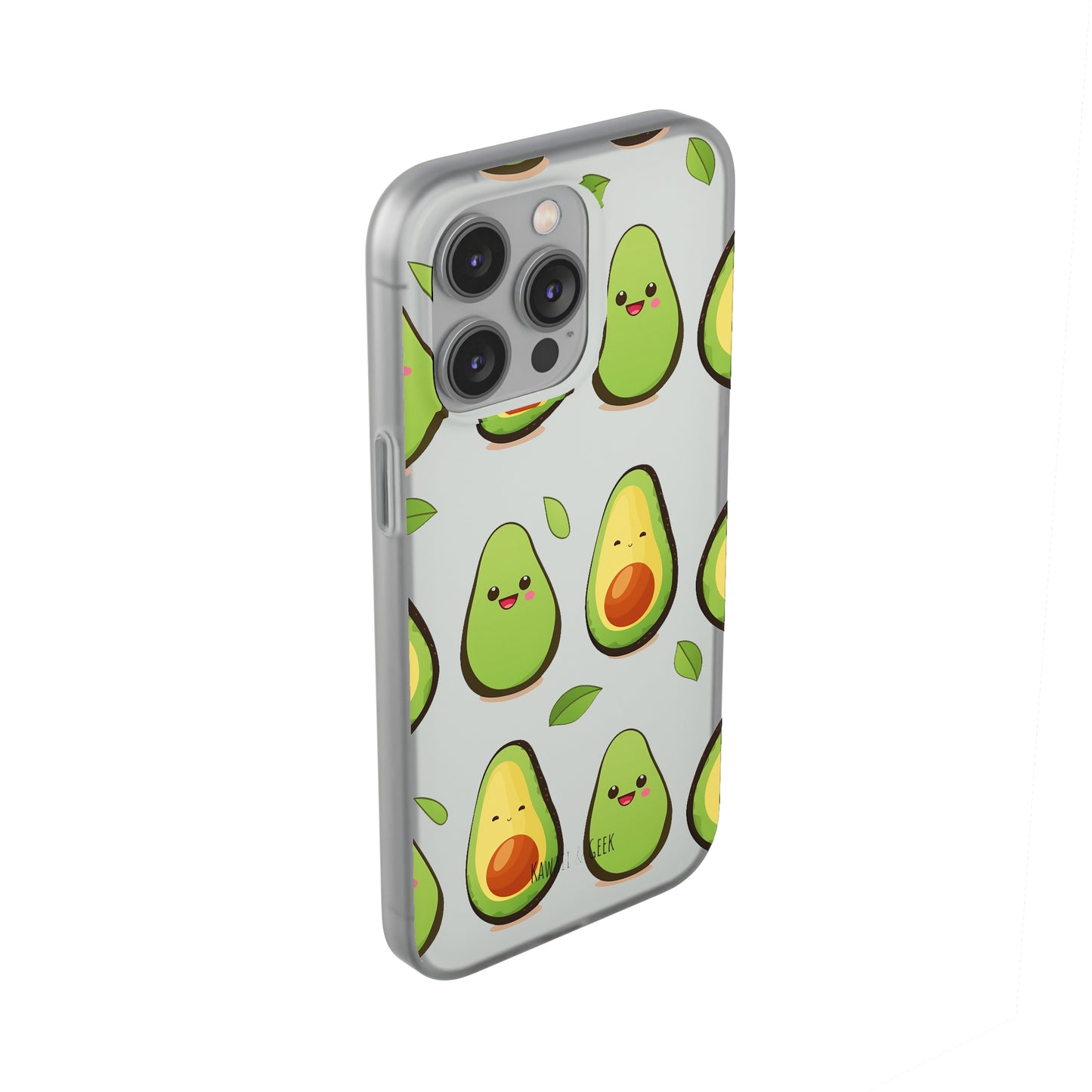 Cute Avocado Transparent Flexi Case: Perfect Blend of Style & Function