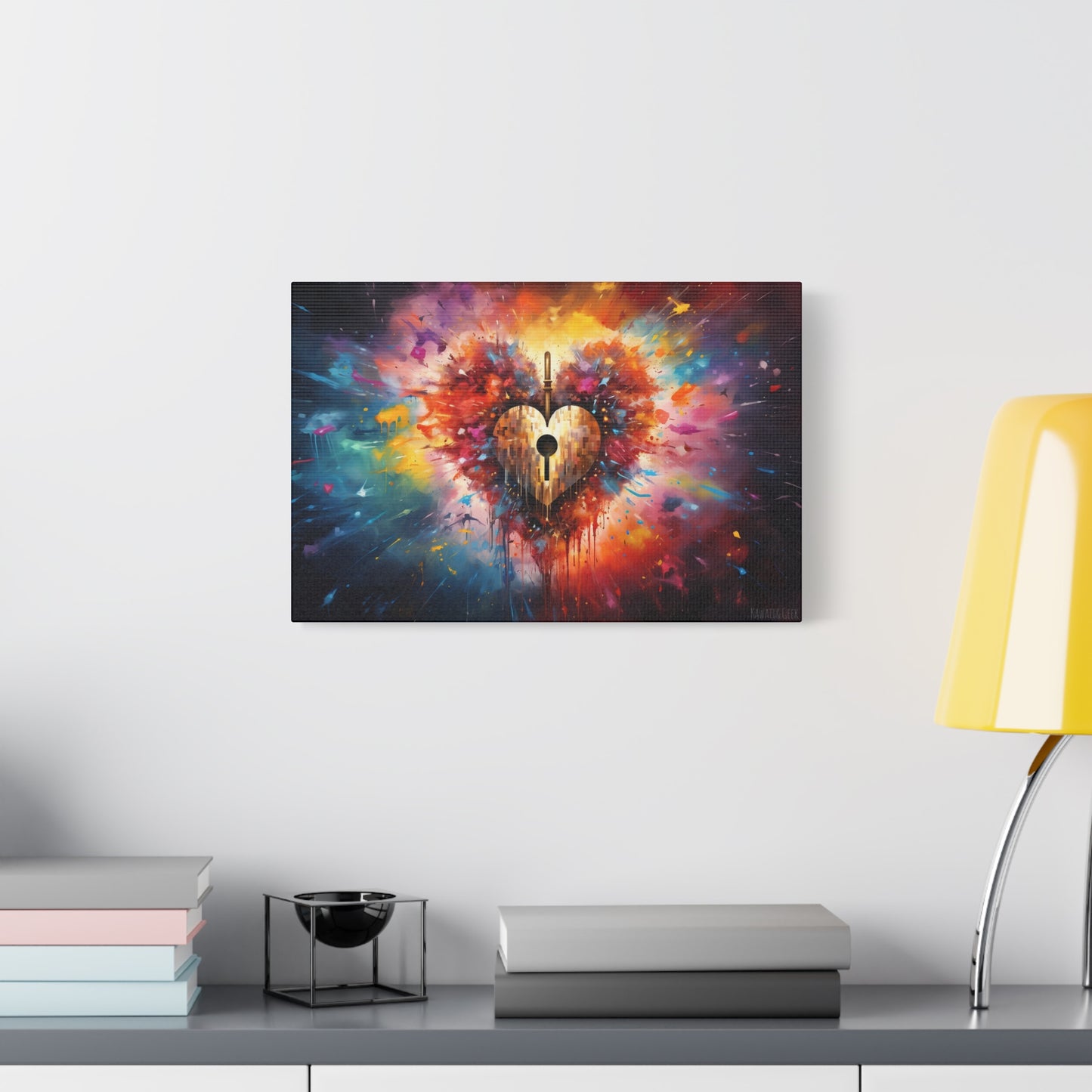 Key to My Heart Explosion Canvas Art