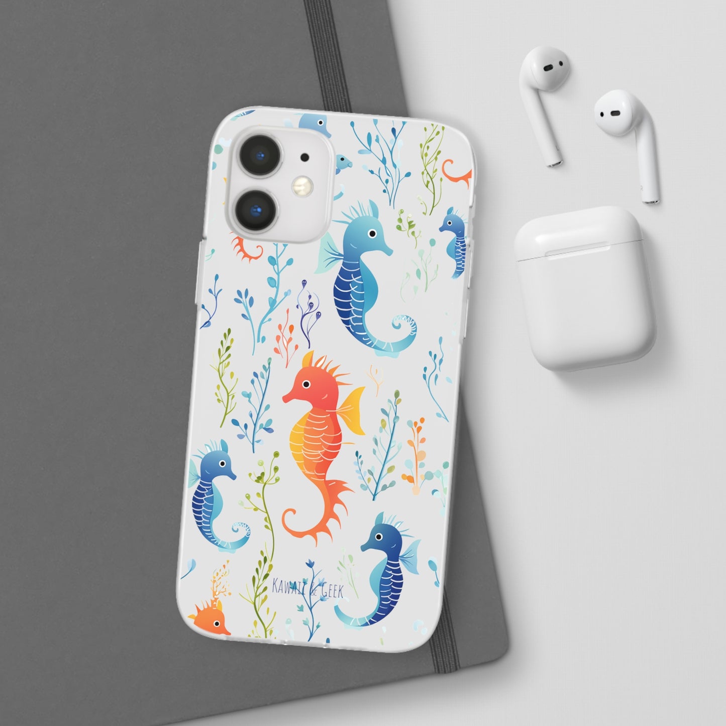 Underwater Seahorse Flexi Transparent phone Case : Dive into Cuteness!