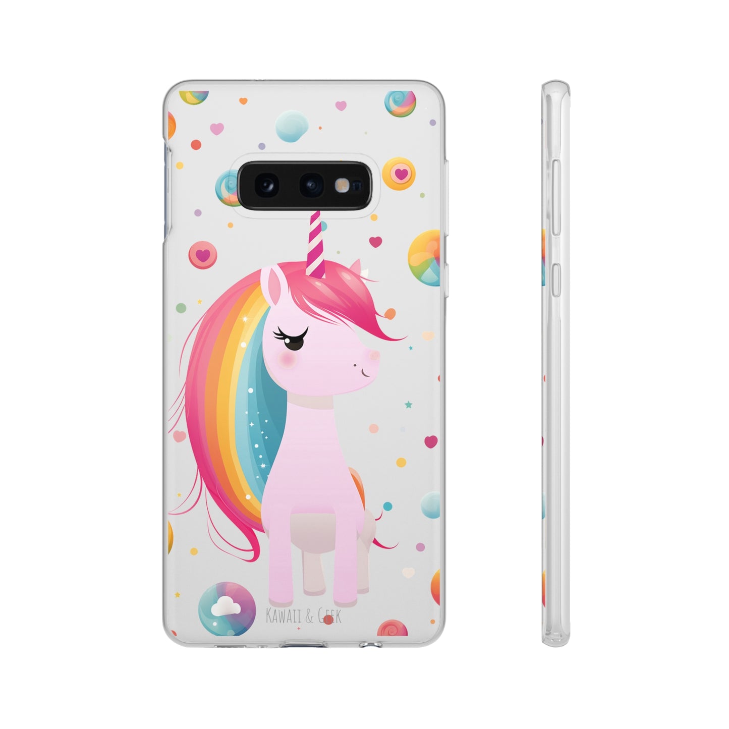 Kawaii Unicorn Flexi Transparent Phone Case