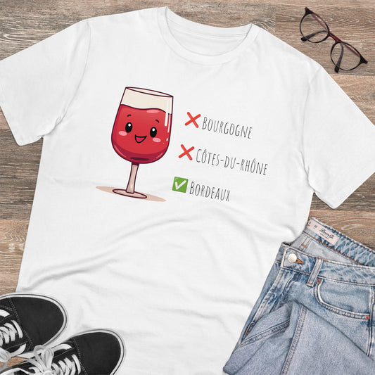 Eco-Friendly 'Bordeaux Wine Preferred' T-Shirt - Cute Red Wine Design, Unisex"