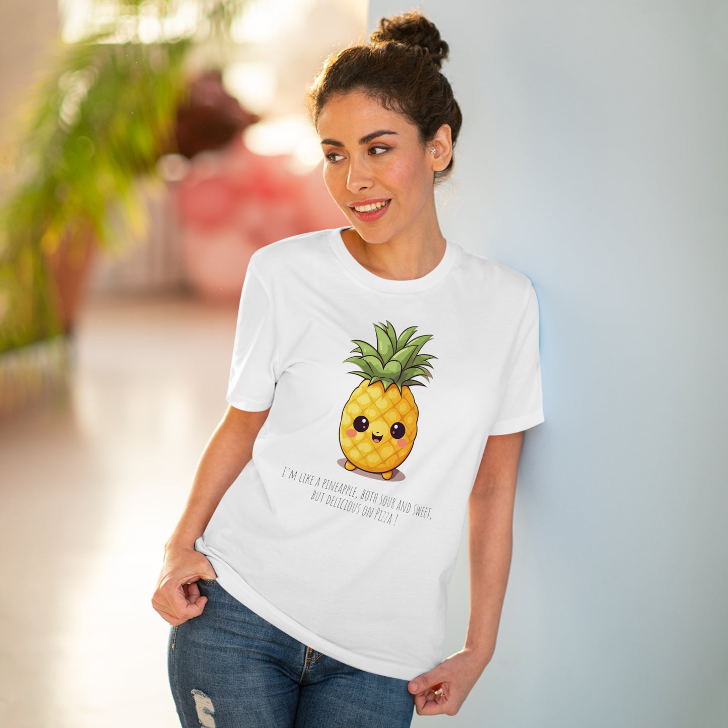 Eco-Friendly Pineapple T-Shirt with a Sweet & Sassy Slogan