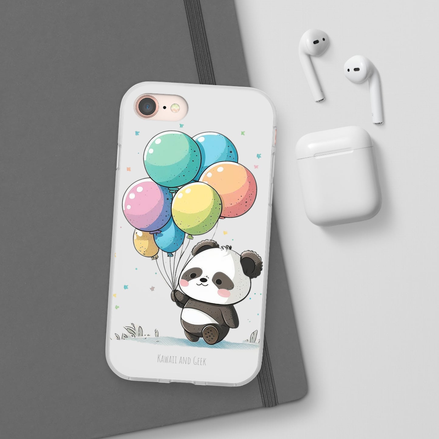 Cute Panda with Balloons flexi Smartphone Case - Add Some Adorable and Protective Style to Your Device