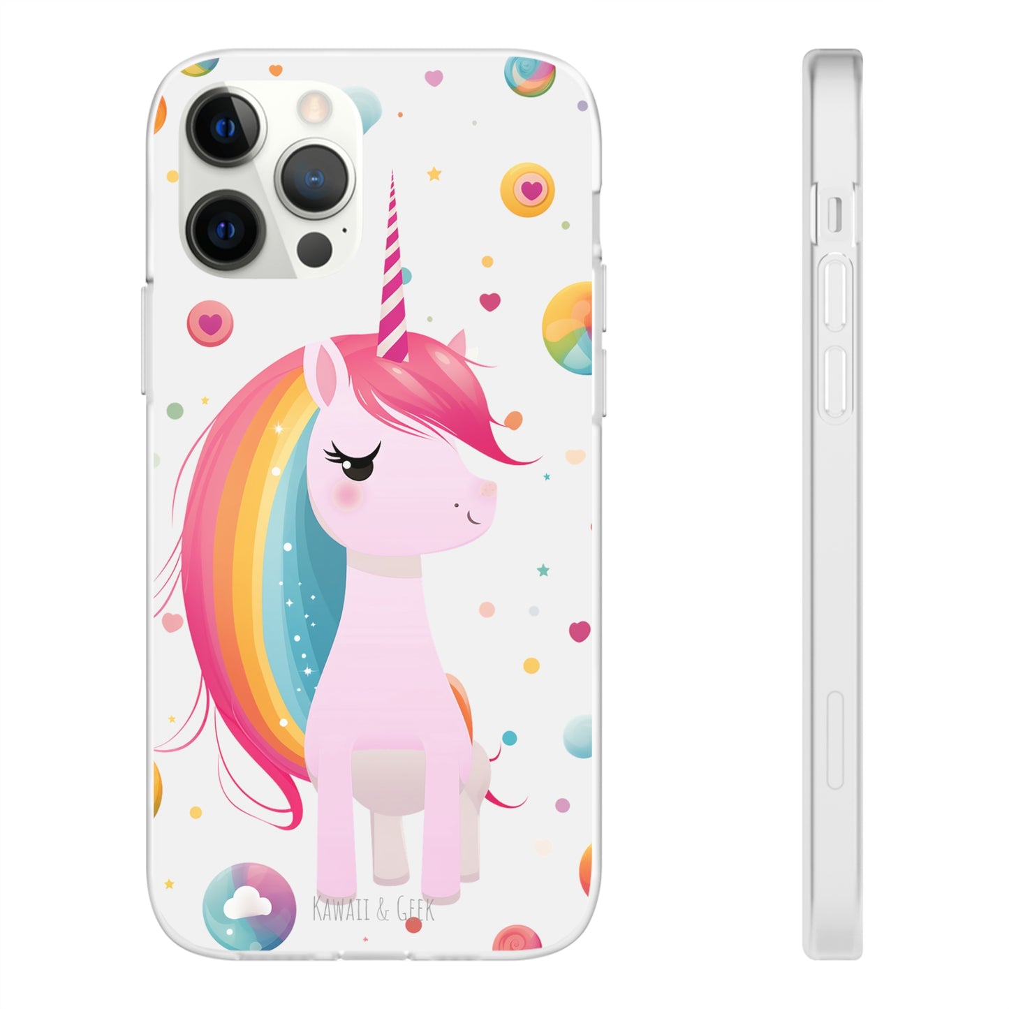 Kawaii Unicorn Flexi Transparent Phone Case