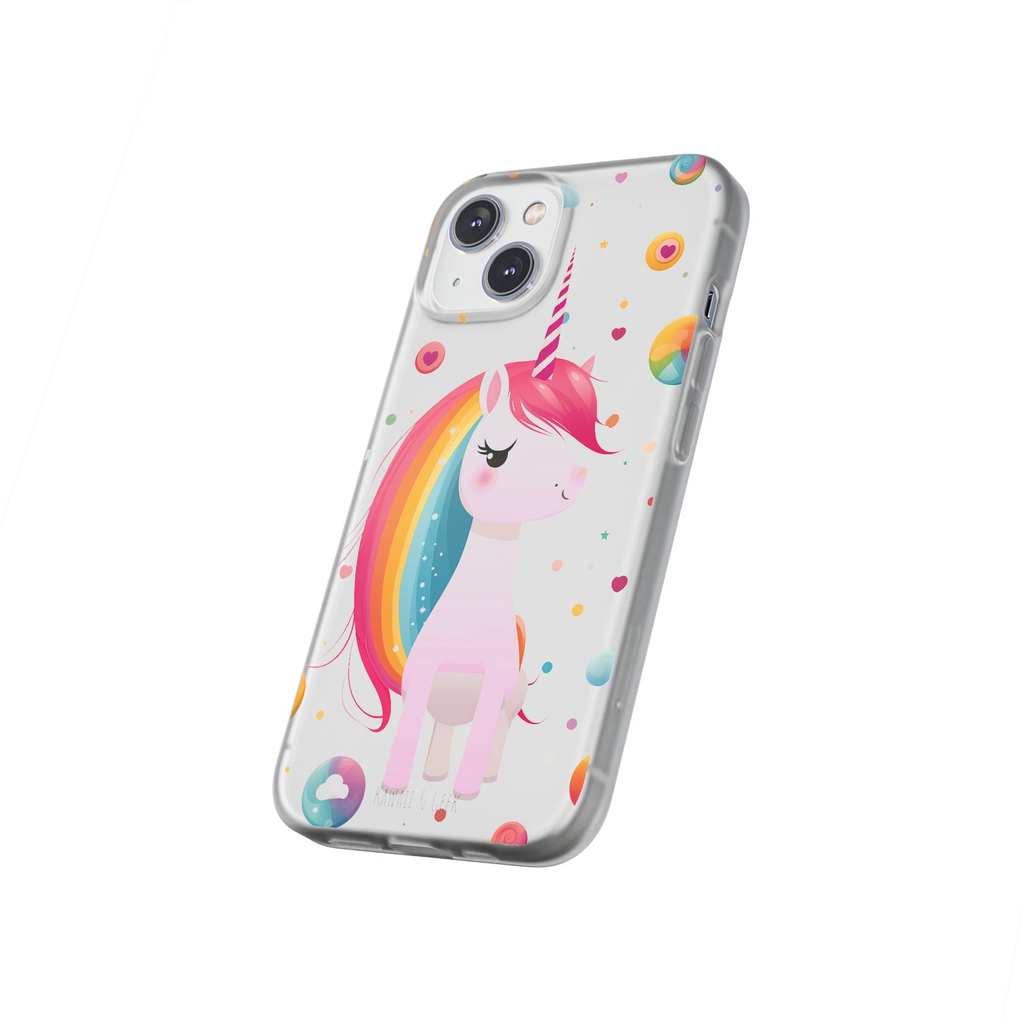 Kawaii Unicorn Flexi Transparent Phone Case