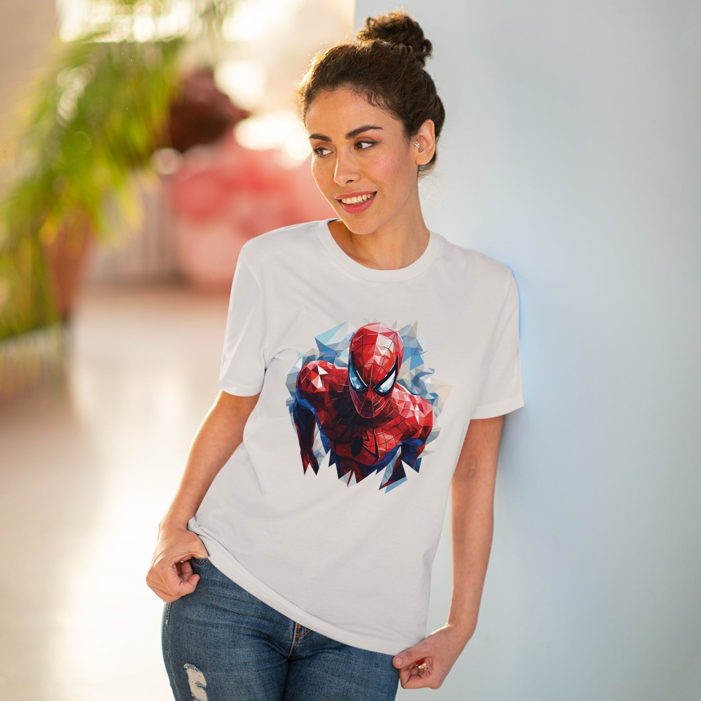 Spider-Man Polygonal Geometric T-Shirt - Swing into Stylish Adventure