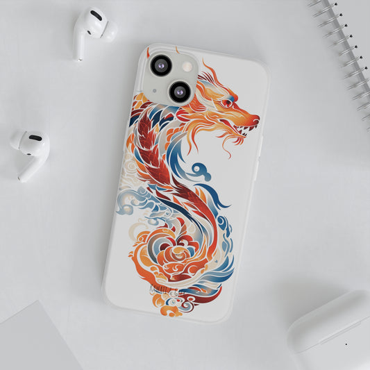 Elegant Chinese Ink Dragon Flexi Transparent Phone Case