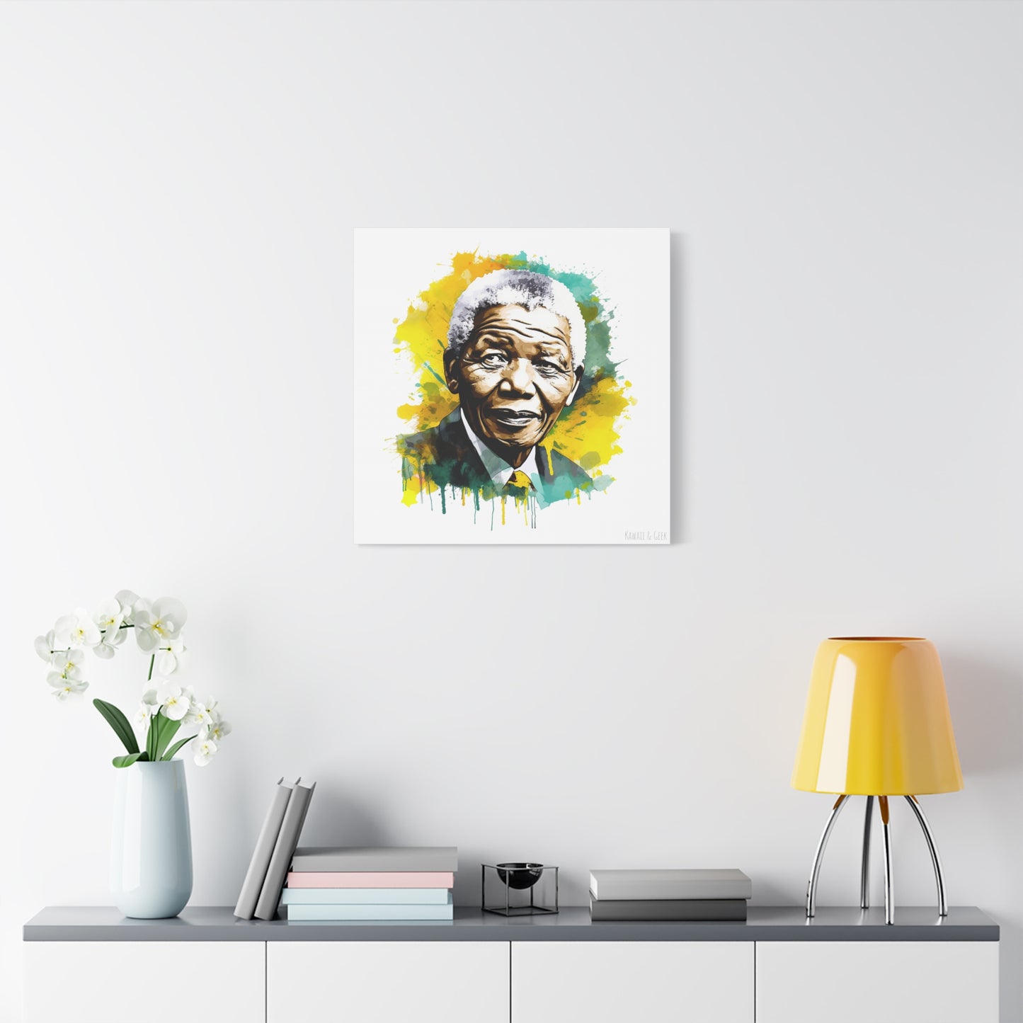 Nelson Mandela Canvas - Inspiring Leadership in Vivid Hues