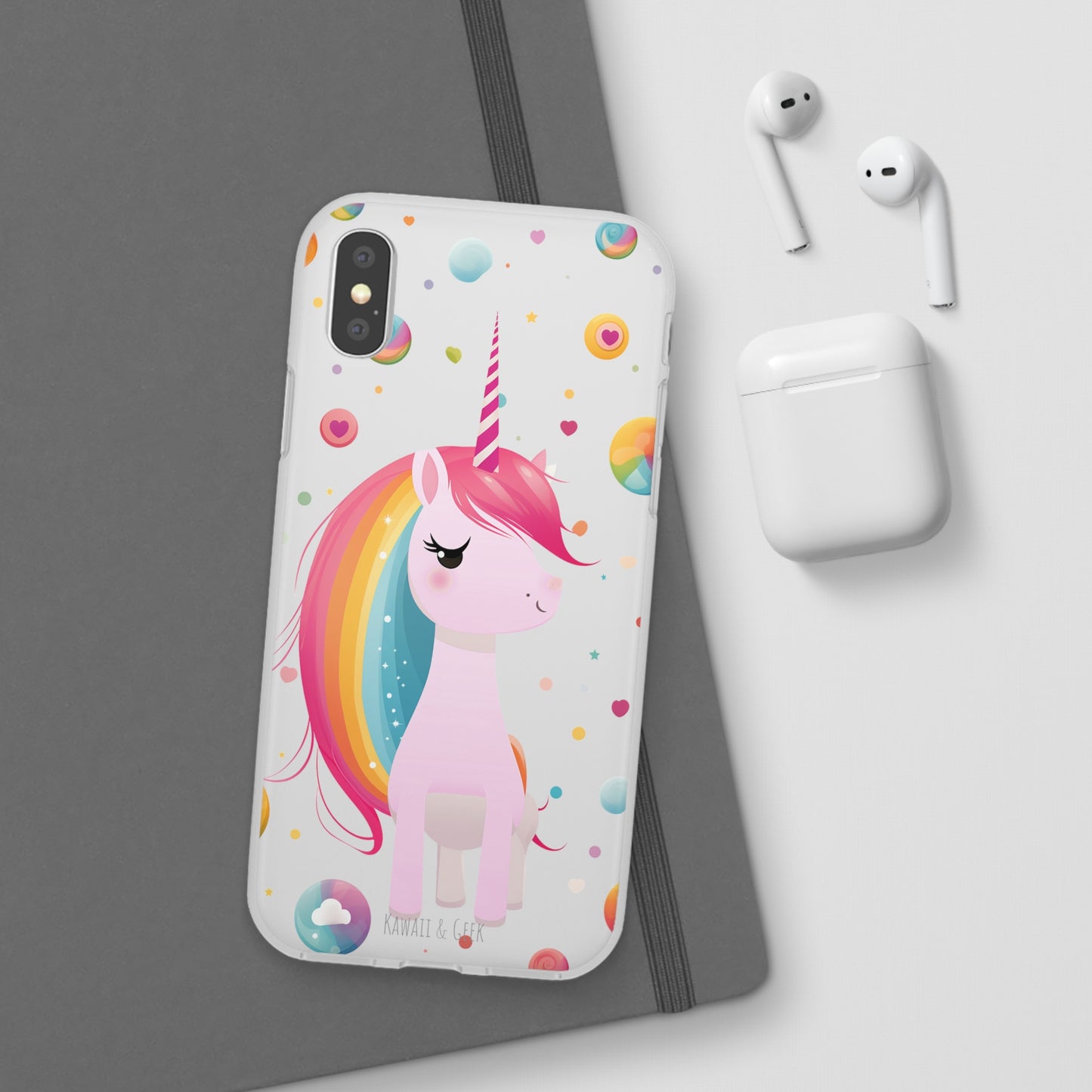 Kawaii Unicorn Flexi Transparent Phone Case