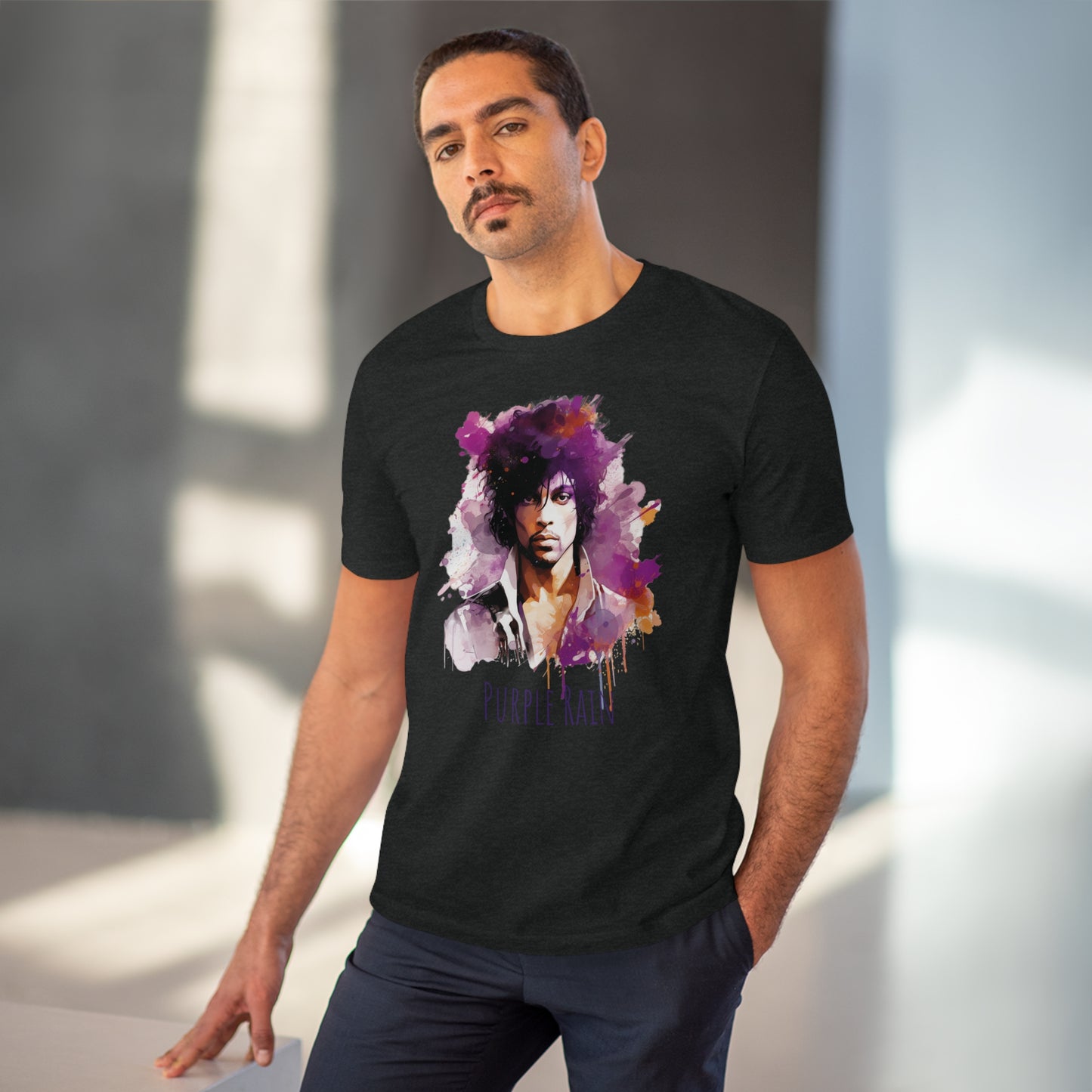 Prince in Purple Rain Unisex T-Shirt - Add Some Artistic and Musical Style to Your Wardrobe in an Eco-Friendly Way