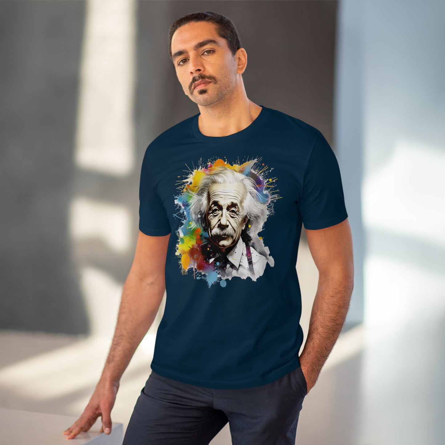 Albert Einstein Eco-friendly T-shirt : Watercolor Essence