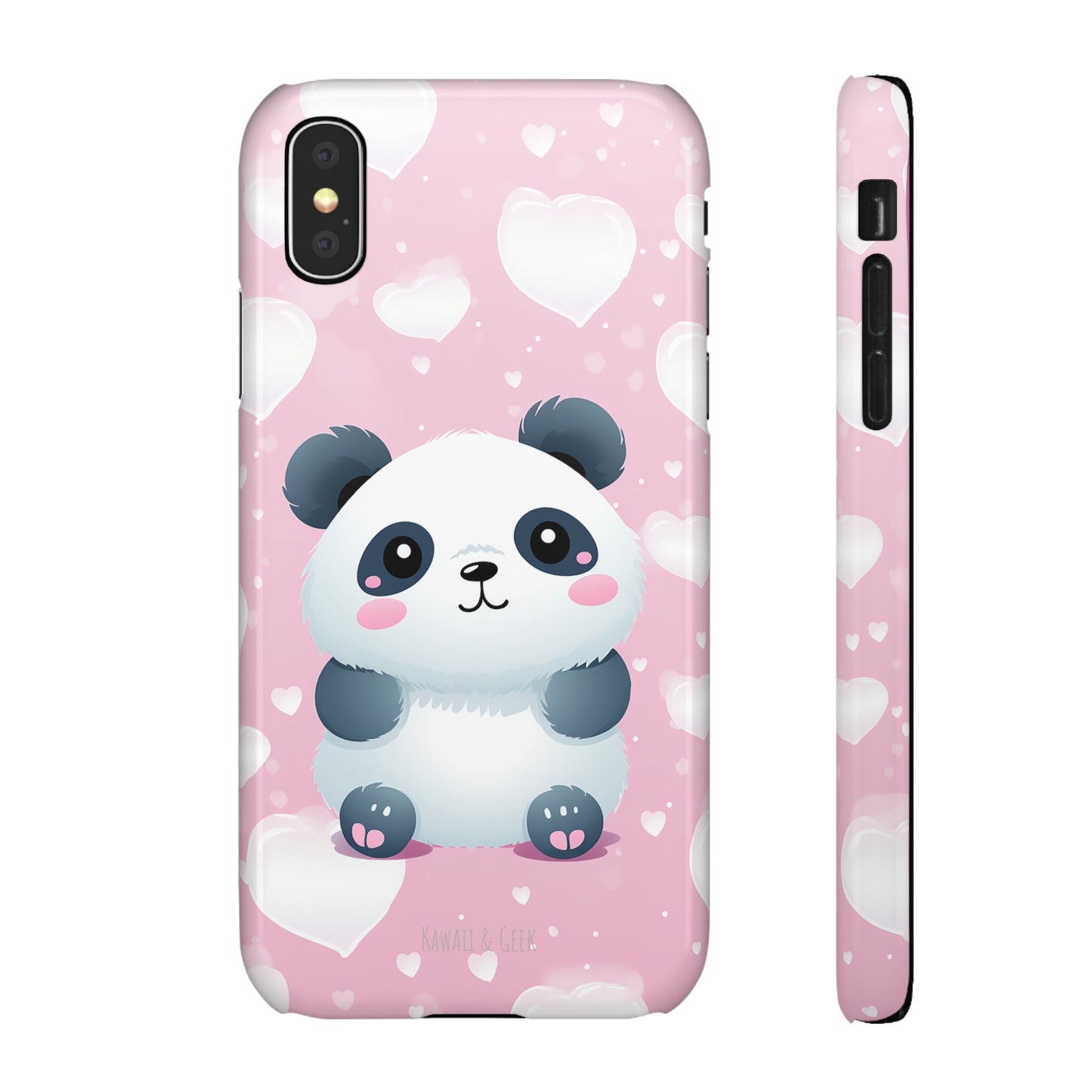 Cute Panda & Hearts Premium Phone Case