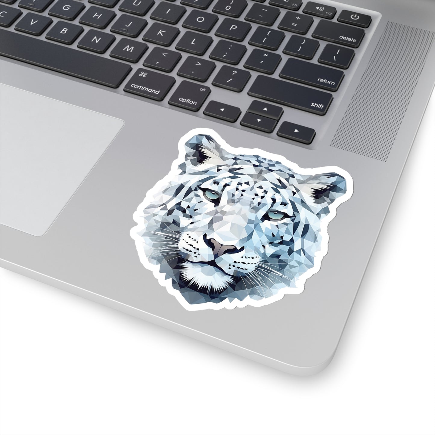 Snow Leopard Sticker - Graceful Majesty in Geometric Form