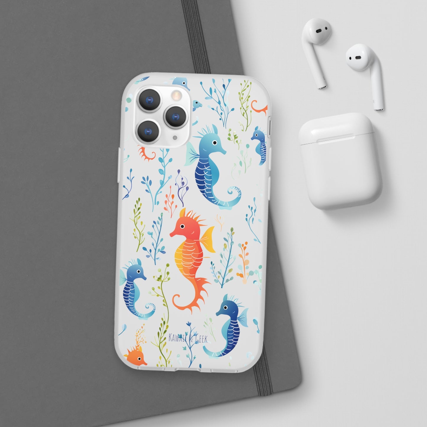 Underwater Seahorse Flexi Transparent phone Case : Dive into Cuteness!