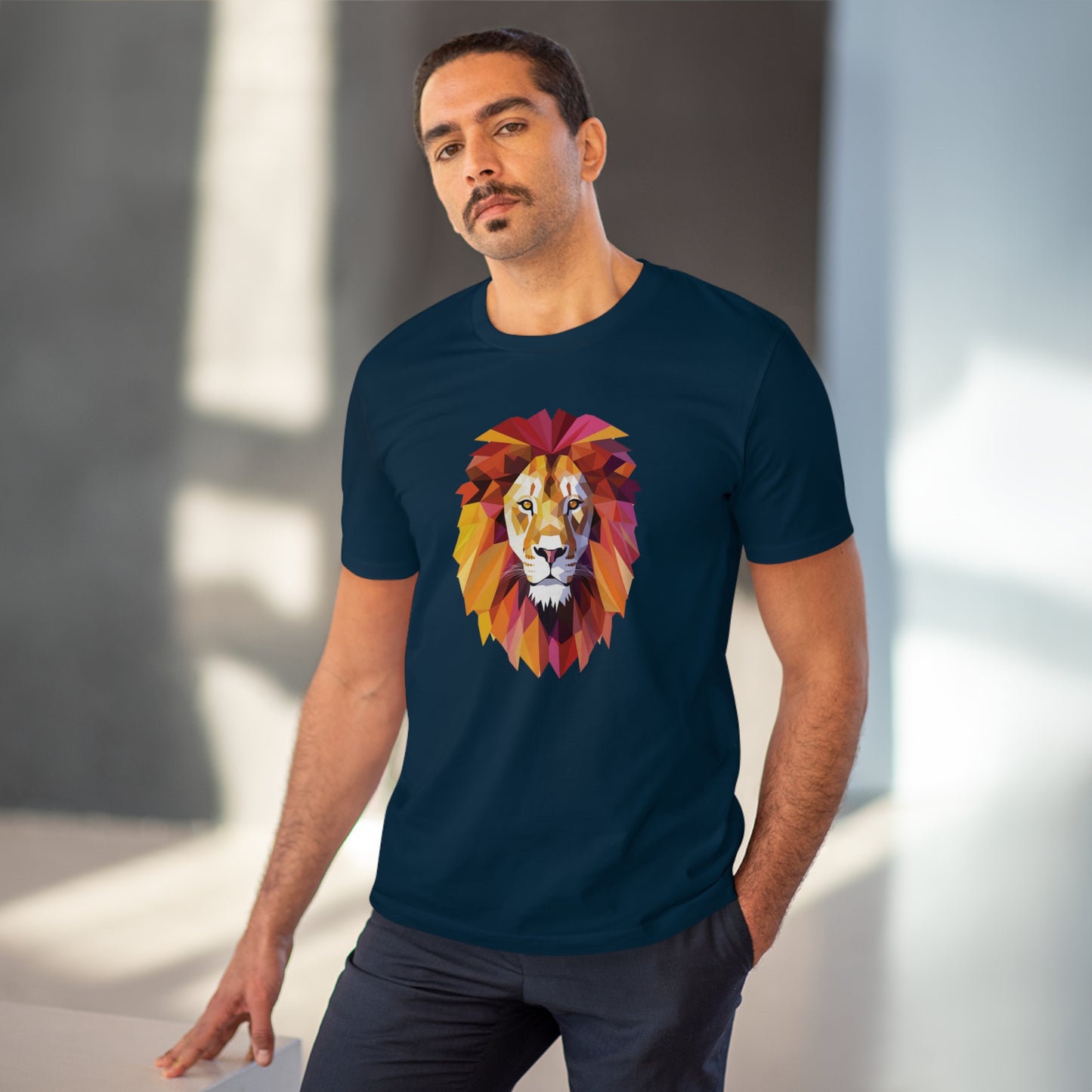 Lion Polygonal T-Shirt - Embrace Majestic Roar