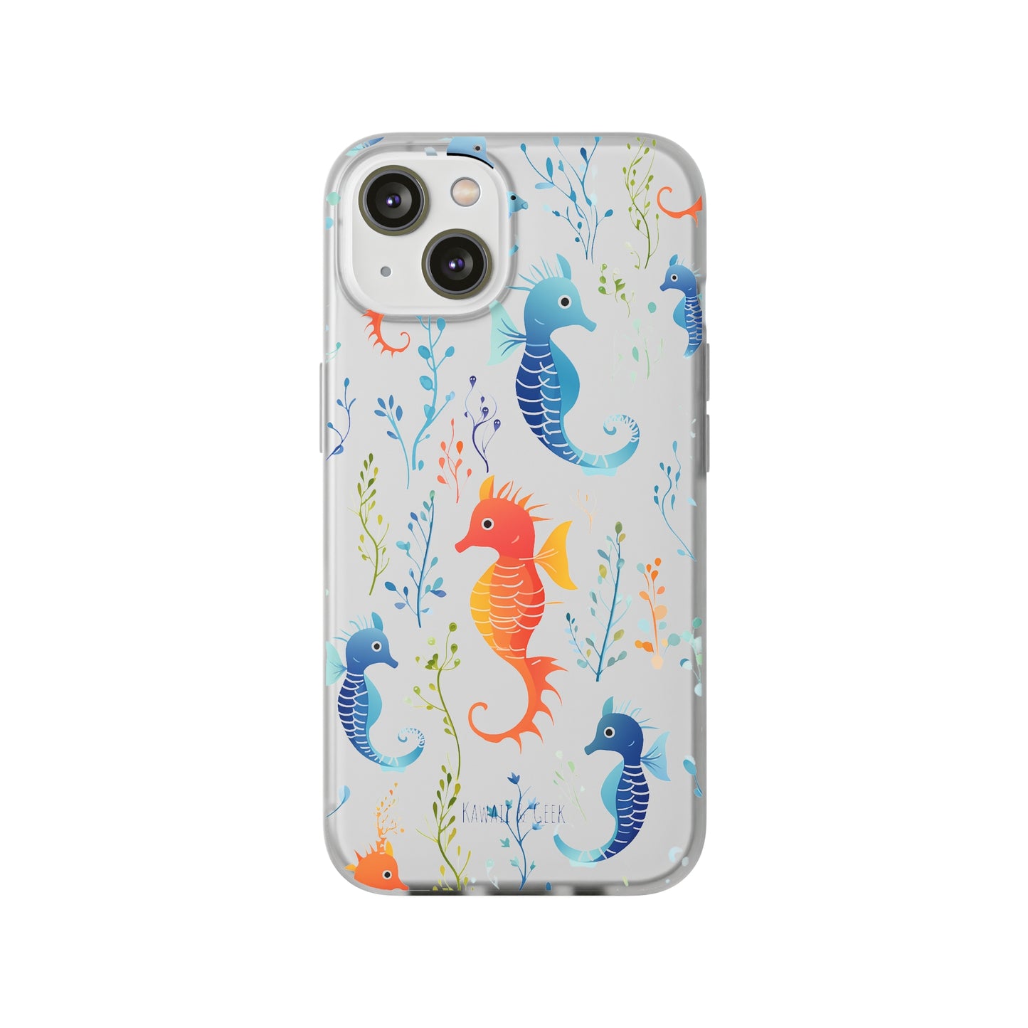 Underwater Seahorse Flexi Transparent phone Case : Dive into Cuteness!