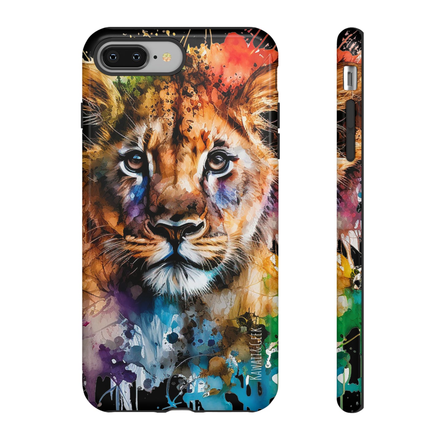 Watercolor Lion Cub Tough Phone Case - iPhone 15 compatible