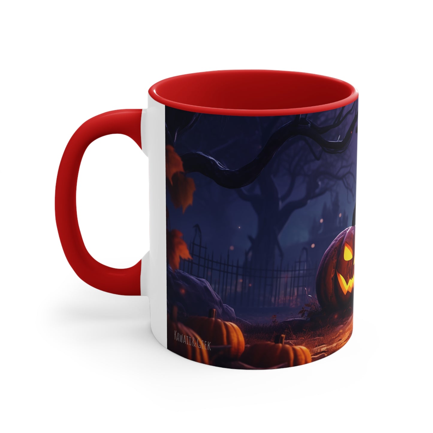 Evil Jack-o-lantern 11 oz Bicolor Mug: Halloween Cemetery Special