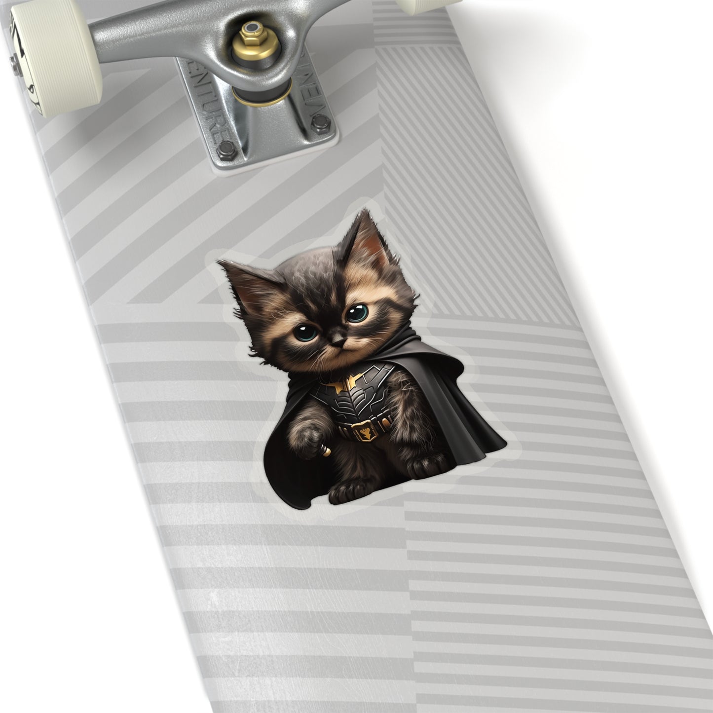 Cute and Fluffy Batcat Kitten Sticker - Ready to Take on the Bad Guys