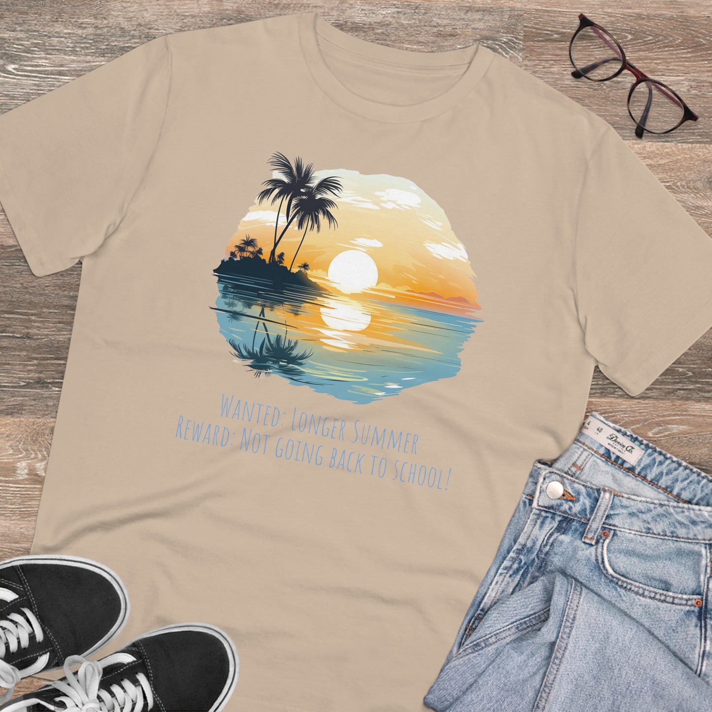 Eco-Friendly Sunset Beach T-shirt : Longer Summer Plea