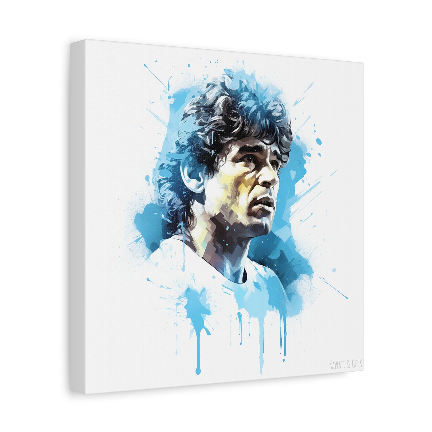 Diego Maradona Watercolor Mastery Cotton Canvas