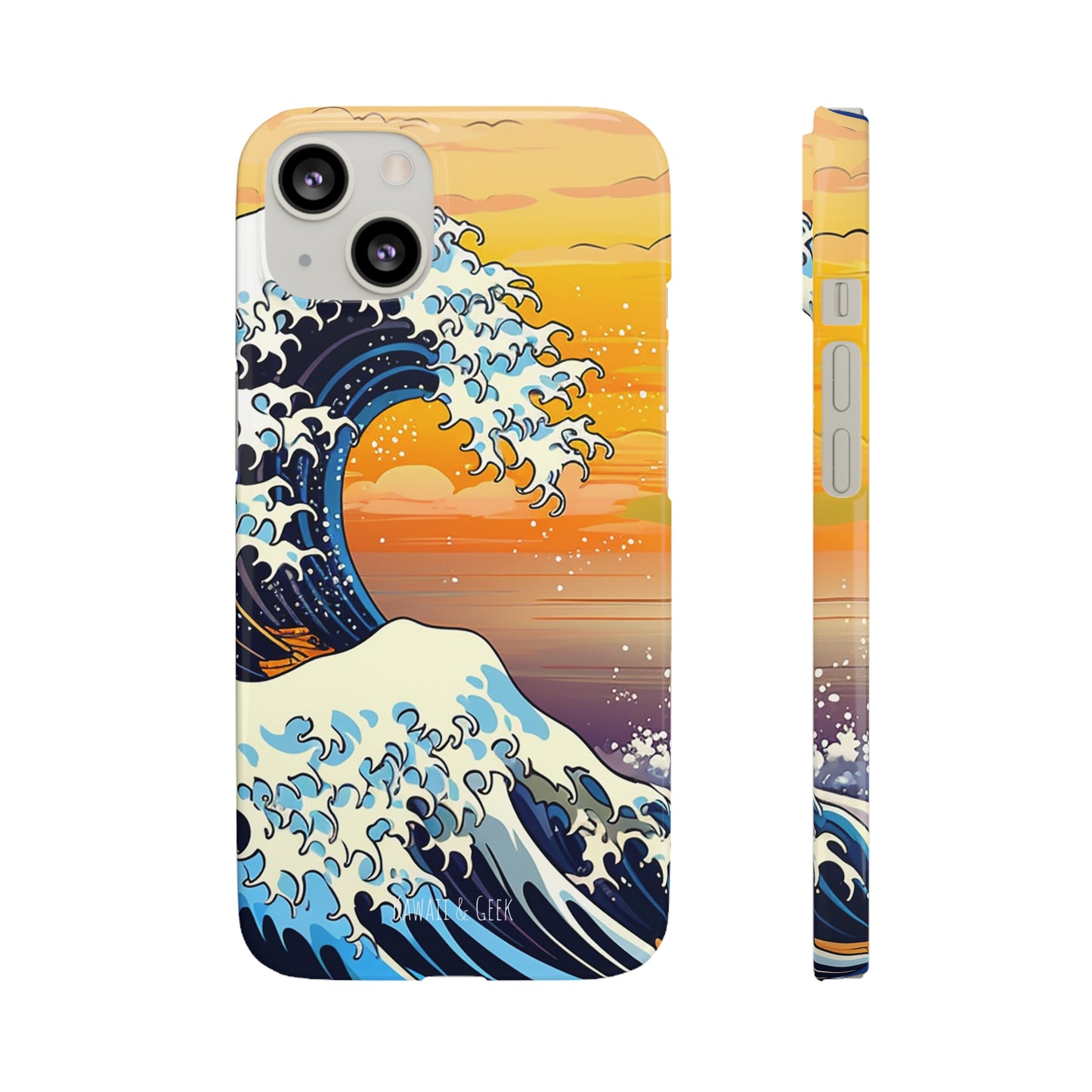 Sunset Big Wave Phone Case - Embrace the Majestic Hokusai Style in Your Hands