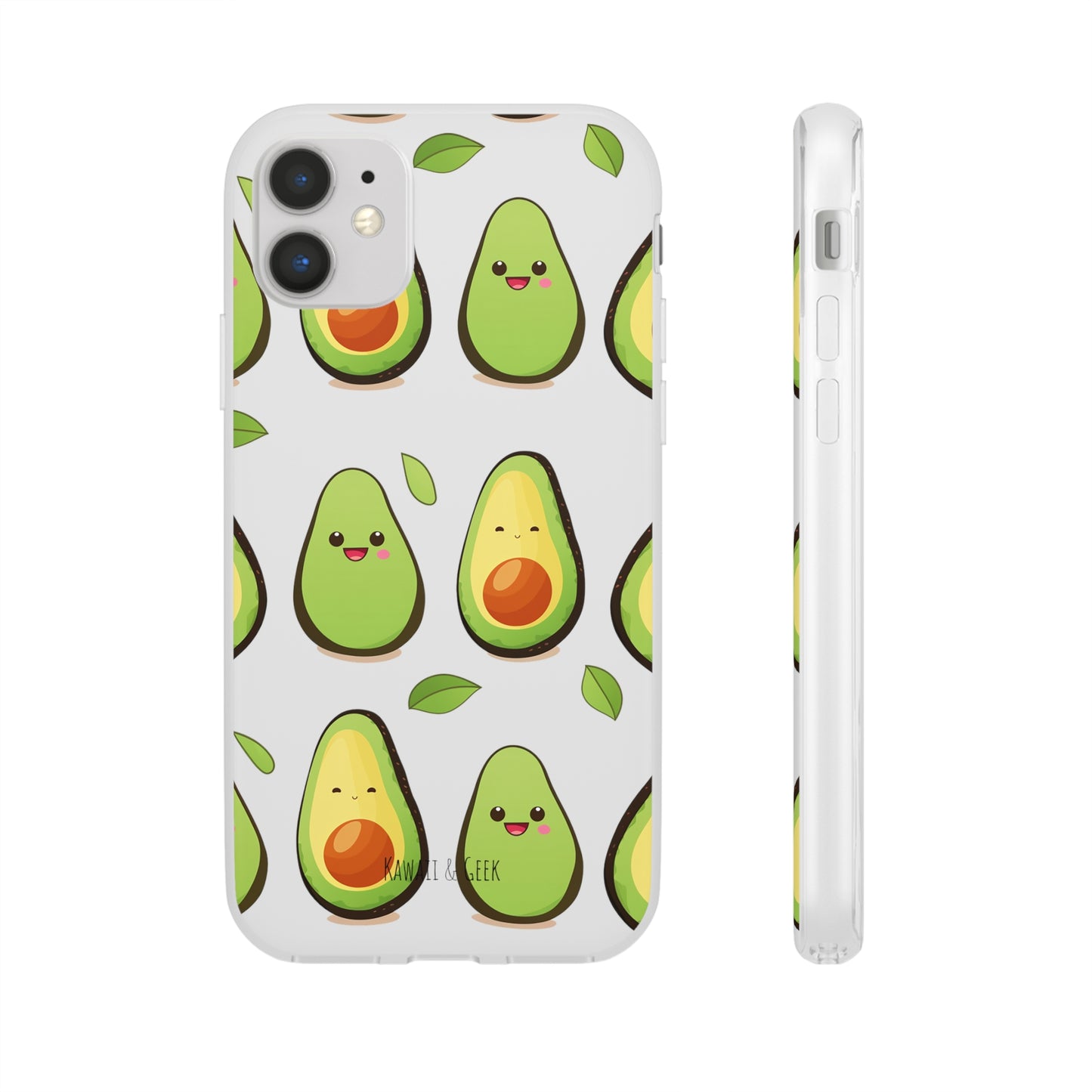 Cute Avocado Transparent Flexi Case: Perfect Blend of Style & Function