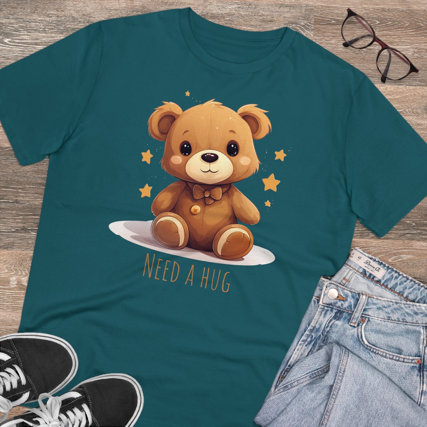 Eco-Friendly "Need a Hug" Teddy Bear Tee