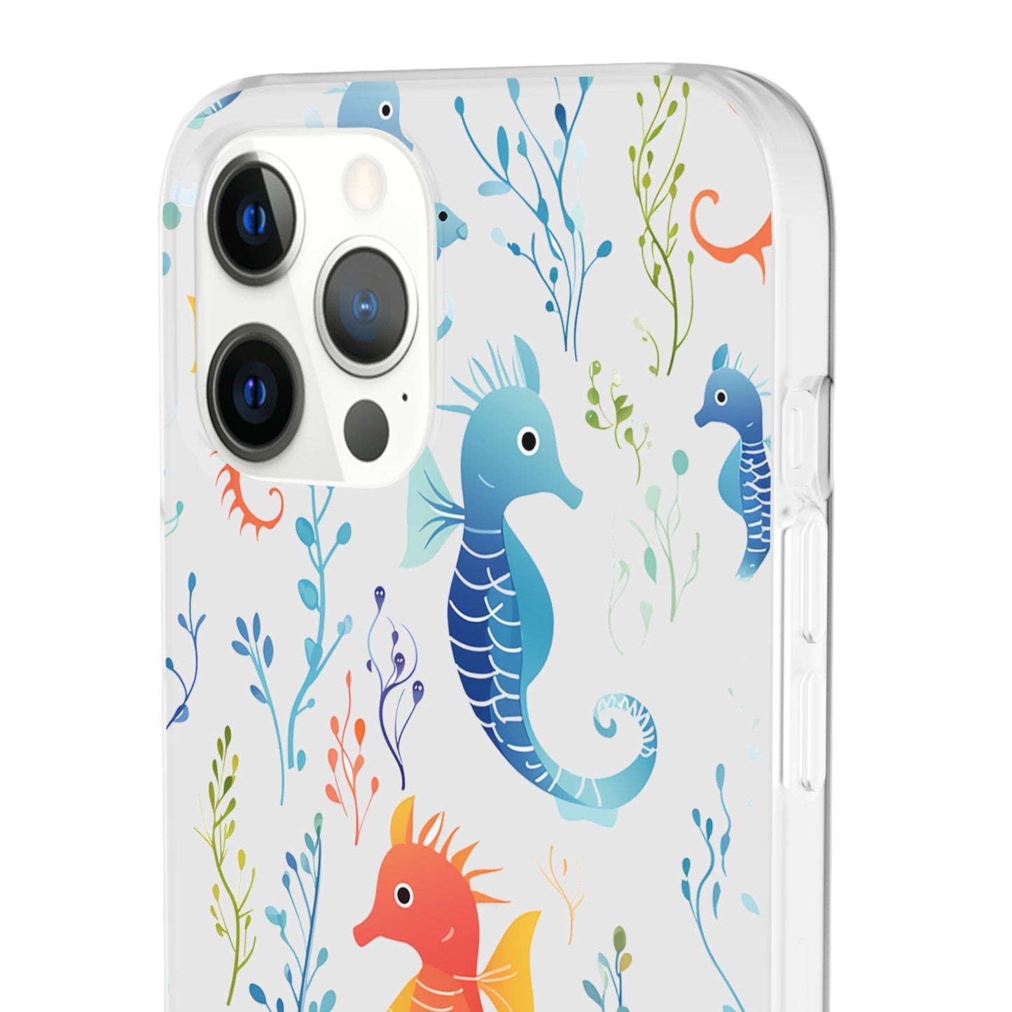 Underwater Seahorse Flexi Transparent phone Case : Dive into Cuteness!