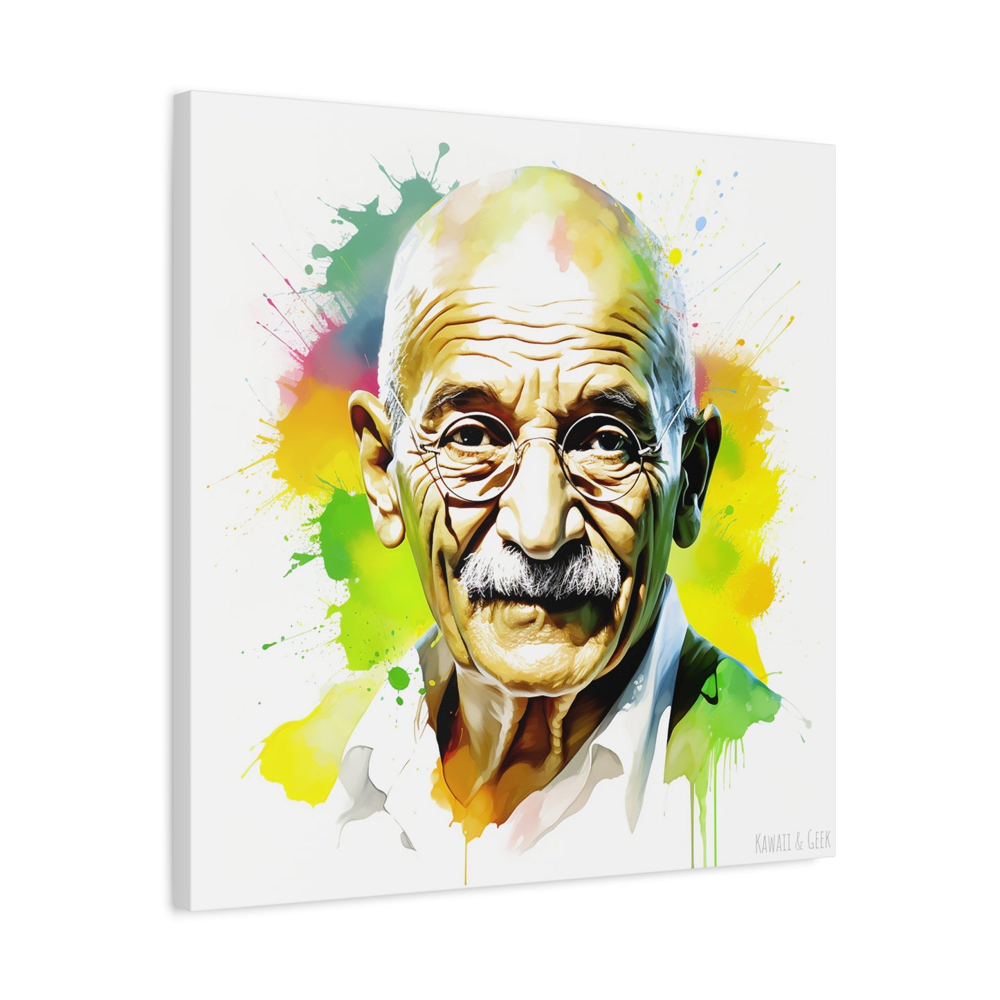 Gandhi Watercolor Tribute Cotton Canvas