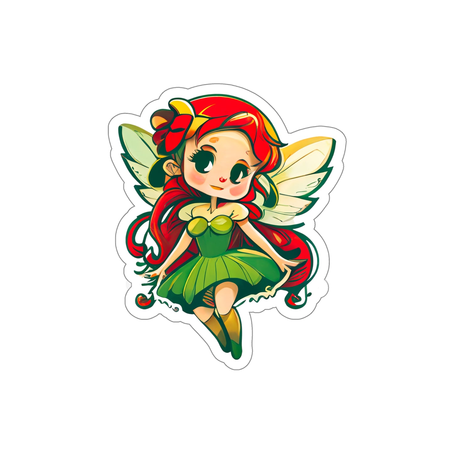 Kawaii Green Fairy Sticker - Add Some Cute and Magical Style to Your Tech