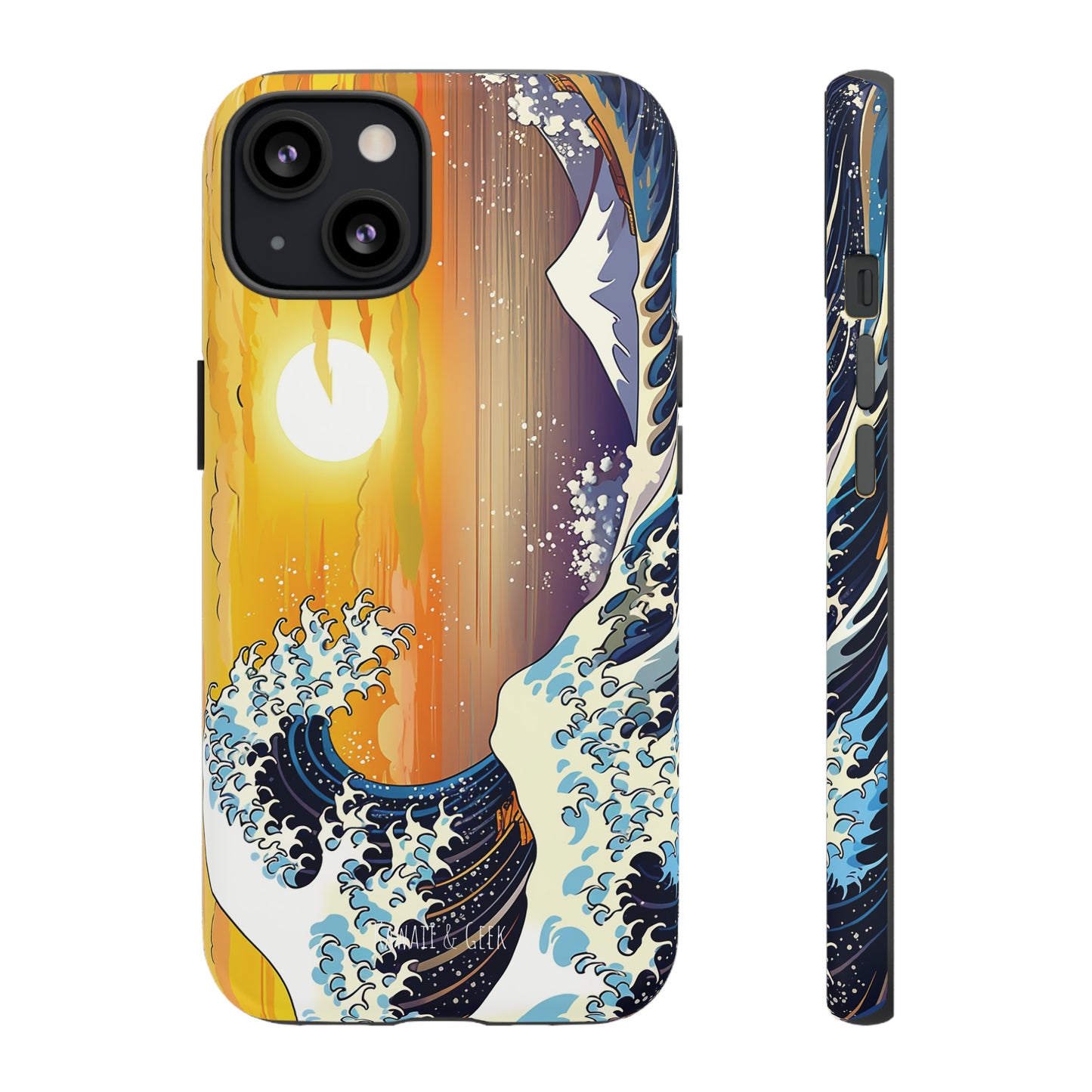 Sunset Big Wave tough Phone Case - Embrace the Majestic Hokusai Style in Your Hands