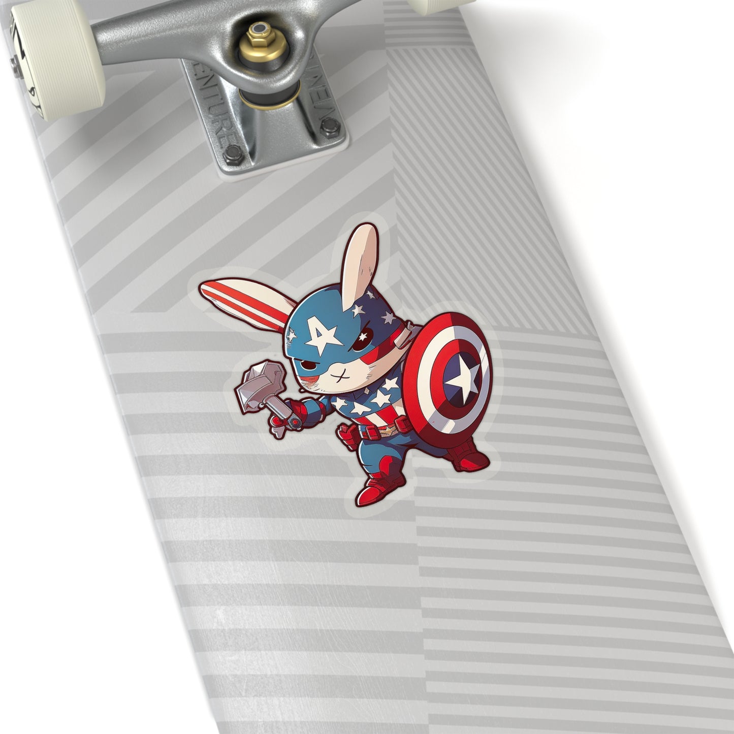 Captain America Bunny Sticker - Add Some Sweet and Unique Style to Your Tech