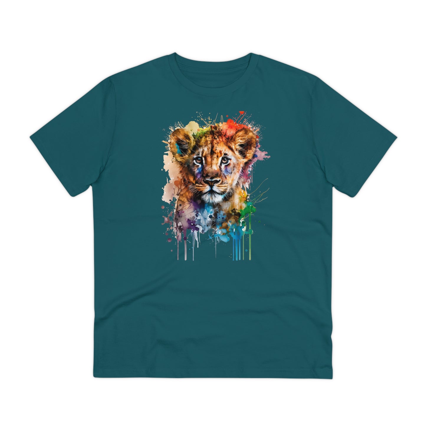 Cute Lion Cub in Watercolor Style Organic Unisex T-Shirt - Add Some Adorable and Eco-Friendly Style to Your Wardrobe