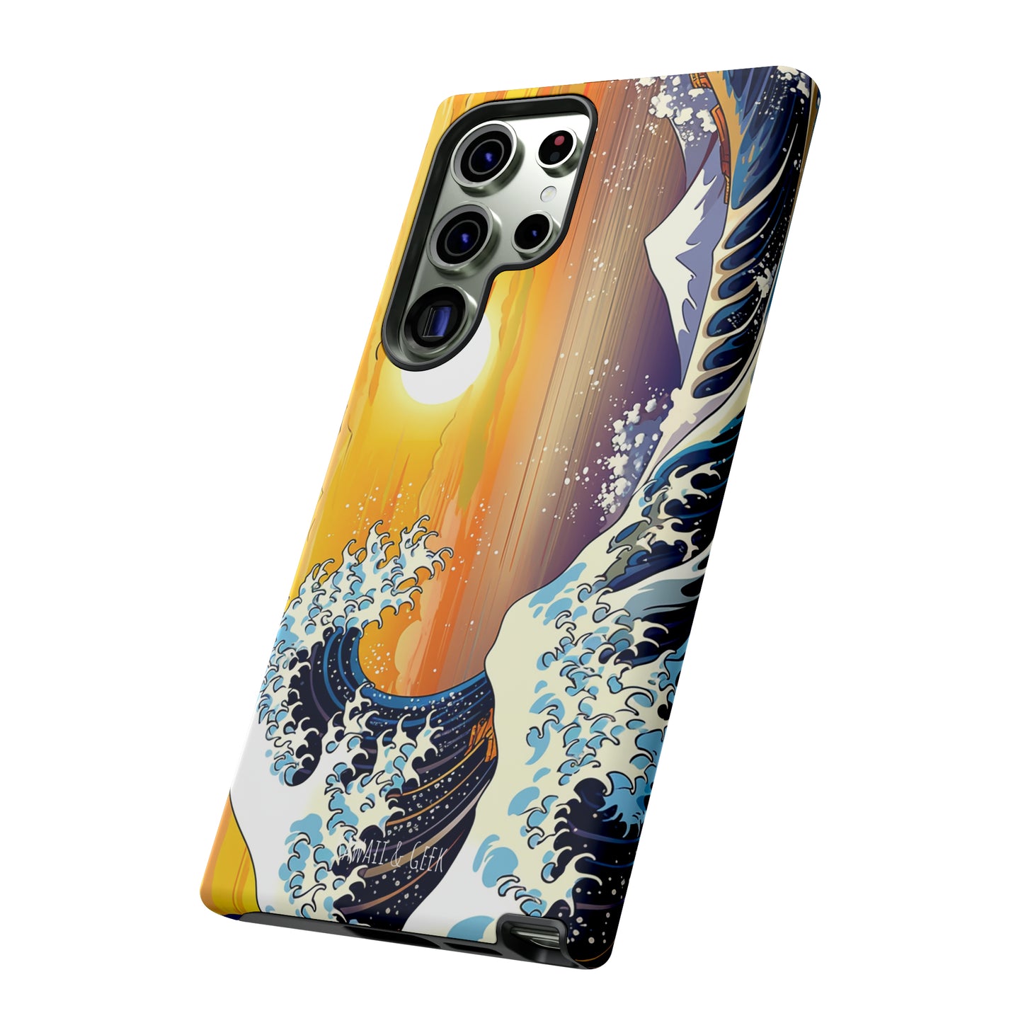 Sunset Big Wave tough Phone Case - Embrace the Majestic Hokusai Style in Your Hands