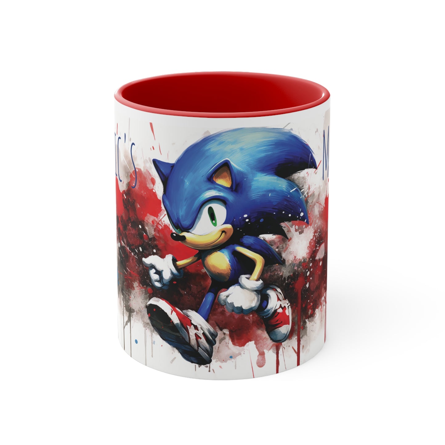 Sonic's Mug - 11 oz Bicolor Mug in Vibrant Watercolor Style