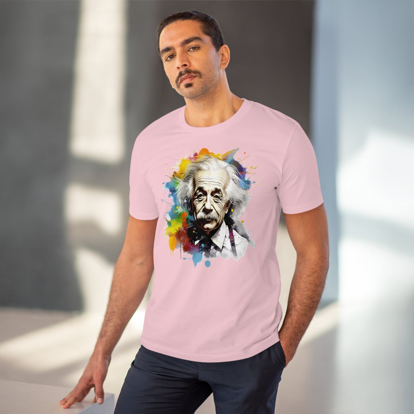 Albert Einstein Eco-friendly T-shirt : Watercolor Essence