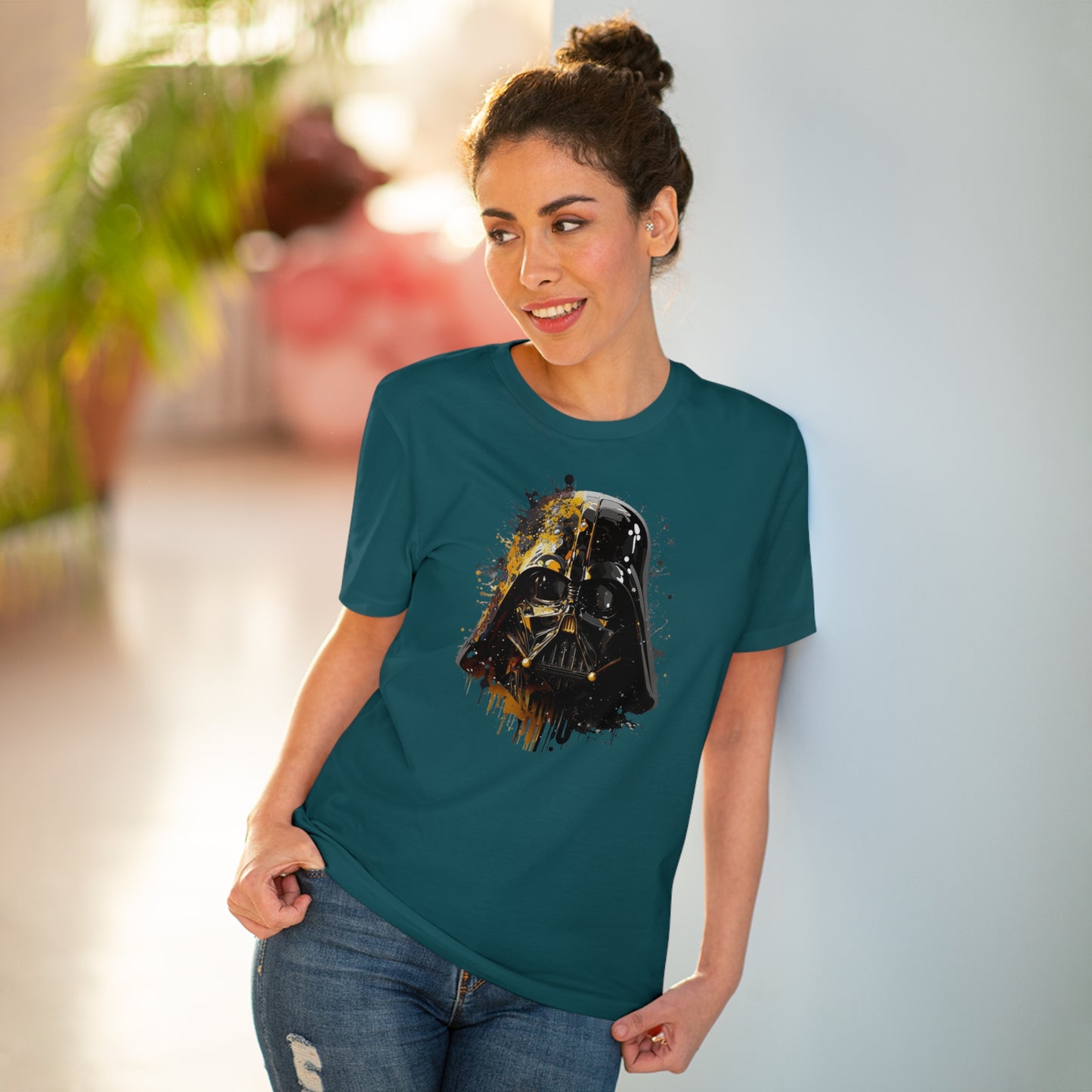 Darth Vader in Watercolor Style Eco-Friendly Unisex T-Shirt - Add Some Artistic and Sustainable Style to Your Wardrobe