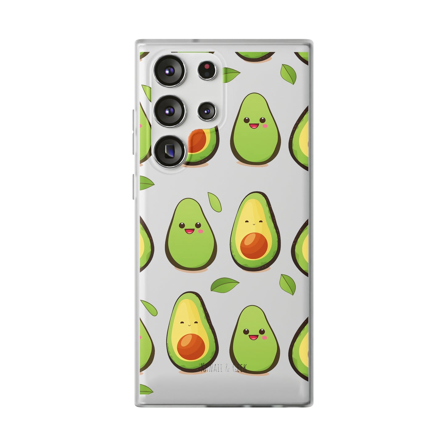 Cute Avocado Transparent Flexi Case: Perfect Blend of Style & Function