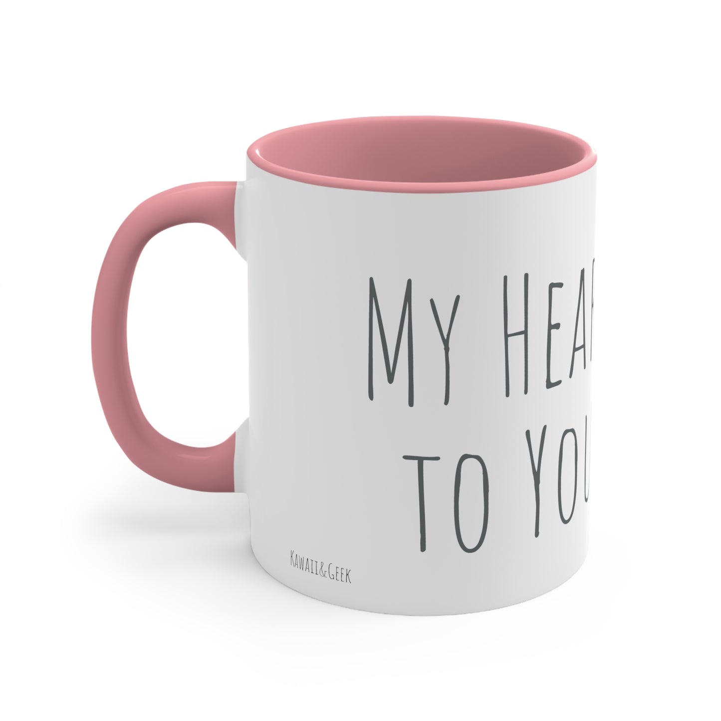 Panda Heart Mug - 11oz Bicolor 'My Heart to You' Cup - Valentine's Day