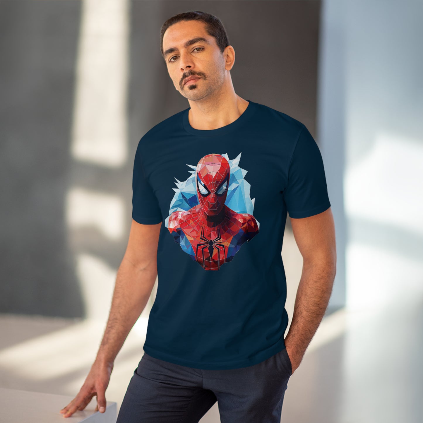 Spider-Man Polygonal Geometric T-Shirt - Swing into Stylish Adventure