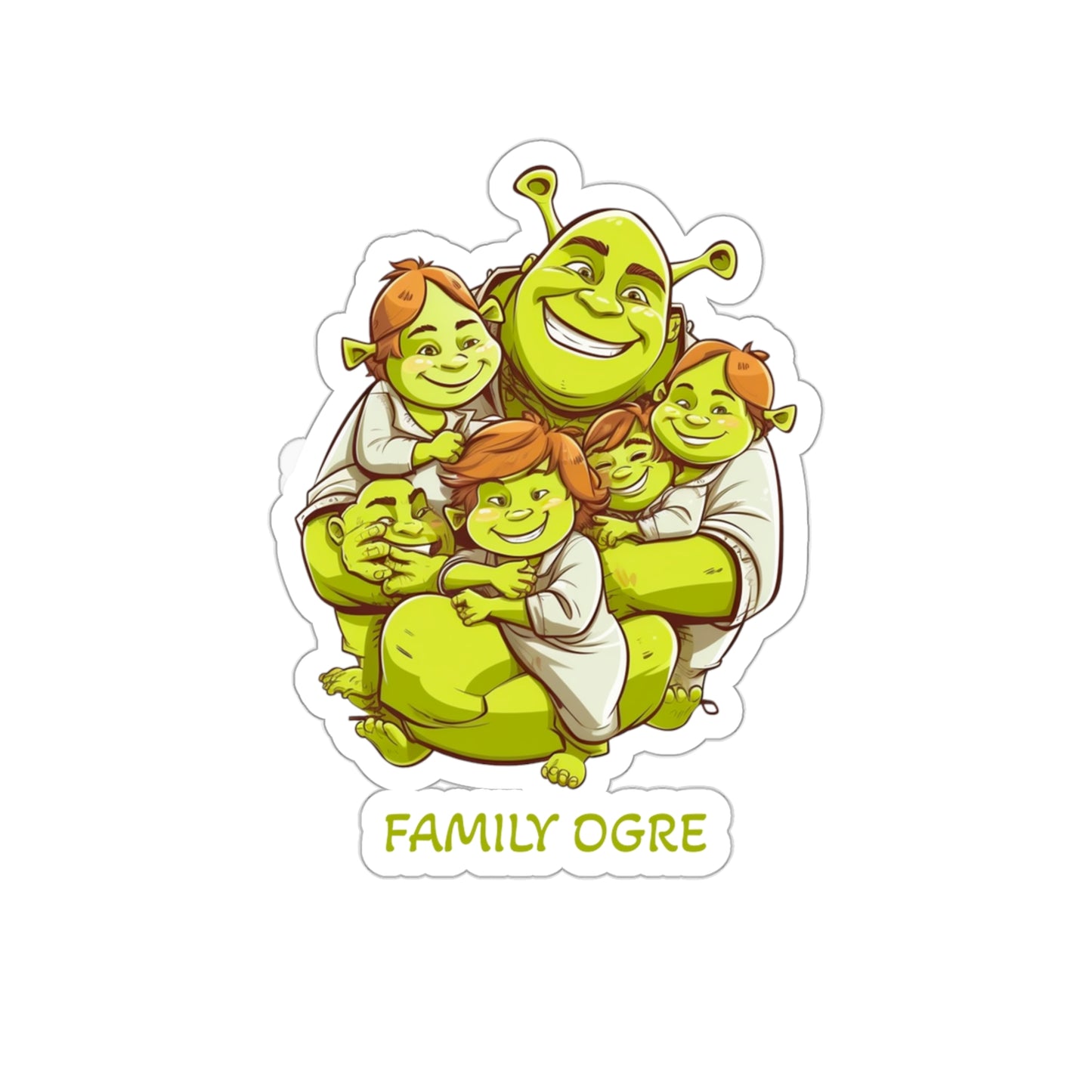 Family Ogre - Special Father's Day Sticker - Celebrate the Bond of Family with Cute Shrek and his Kids