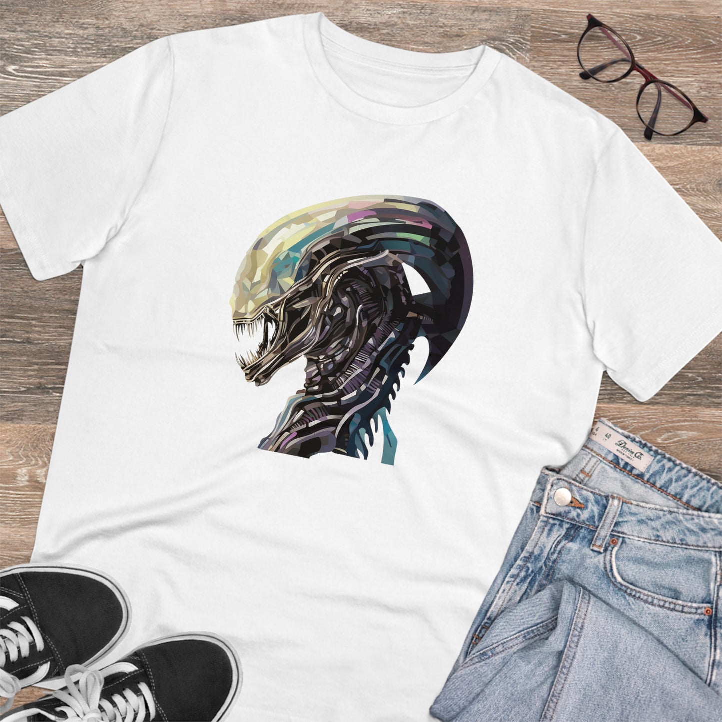 Alien Xenomorph PolygonalT-Shirt - Embrace Otherworldly Fashion