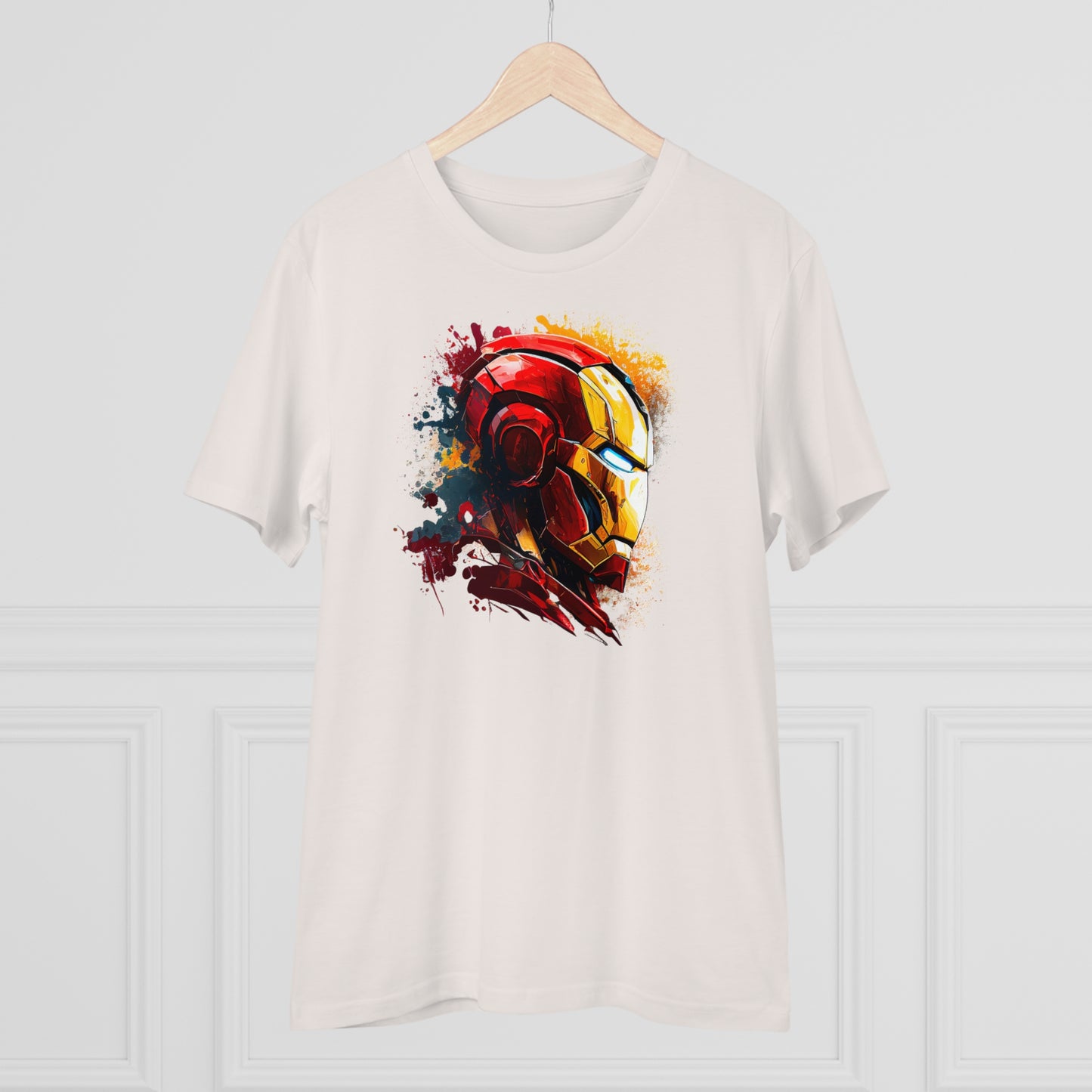 Iron Man in Watercolor Style Eco-Friendly Unisex T-Shirt - Add Some Unique and Sustainable Style to Your Wardrobe