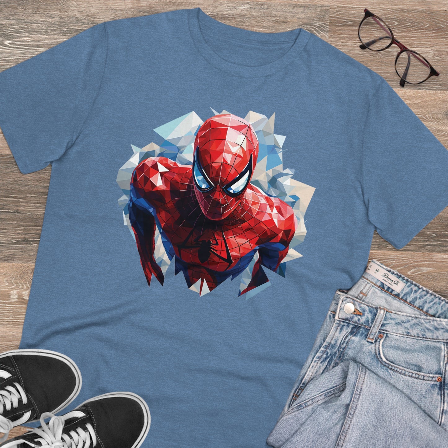 Spider-Man Polygonal Geometric T-Shirt - Swing into Stylish Adventure