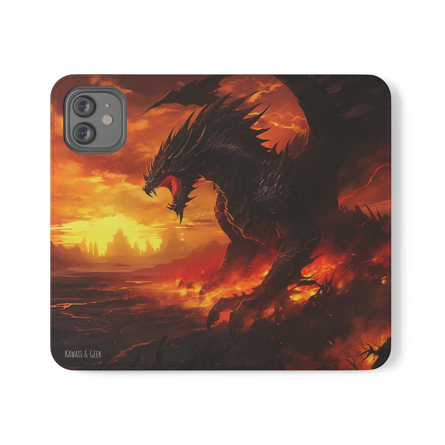 Apocalyptic Red Dragon Flip Phone Case