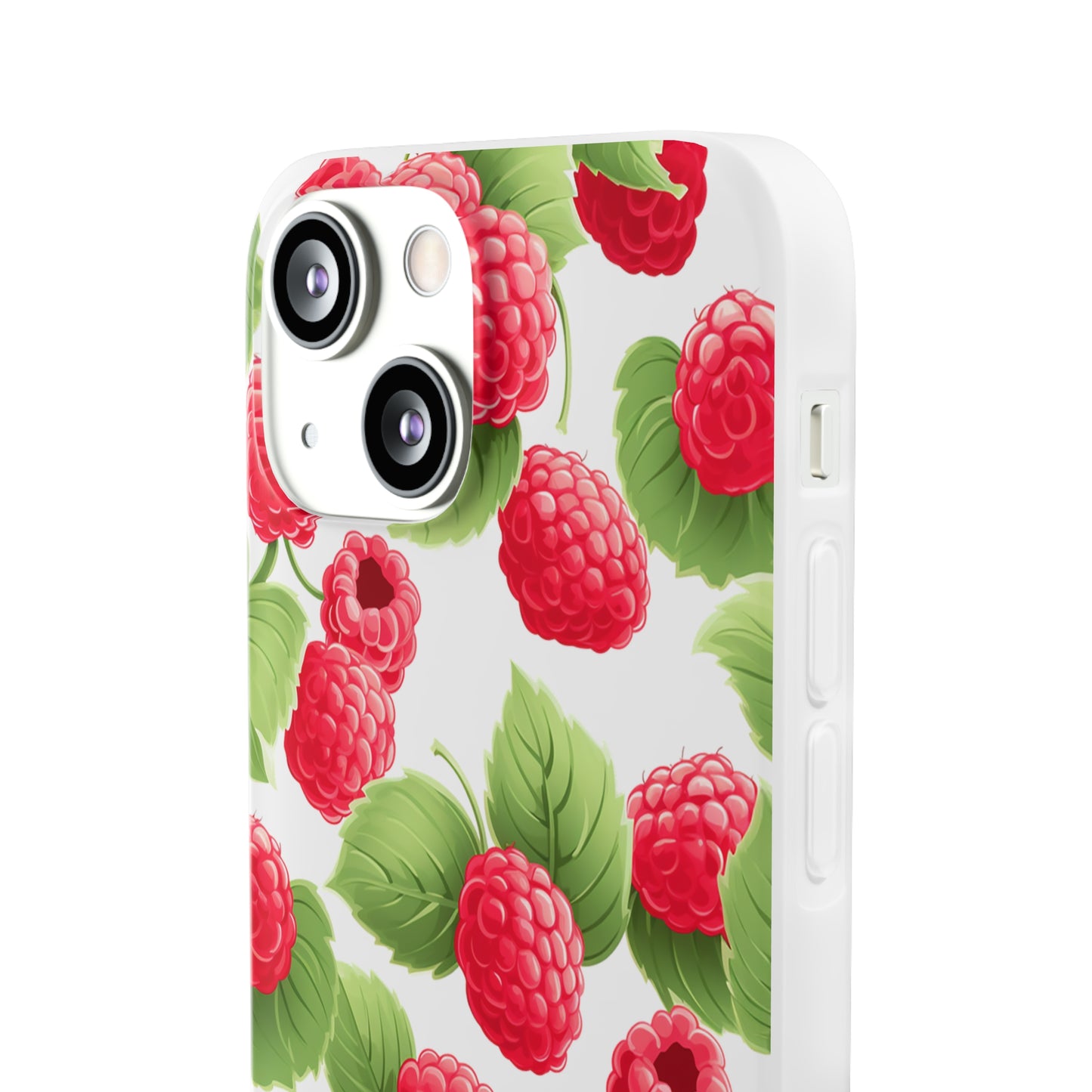 Raspberry Delight: Transparent Flexi Phone Case