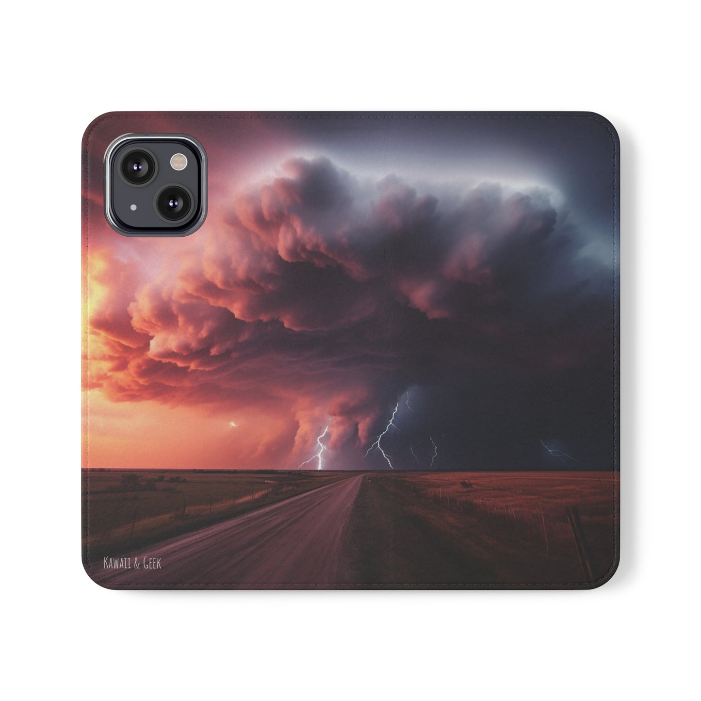 Super Cell Tornado Lightning Flip Phone Case