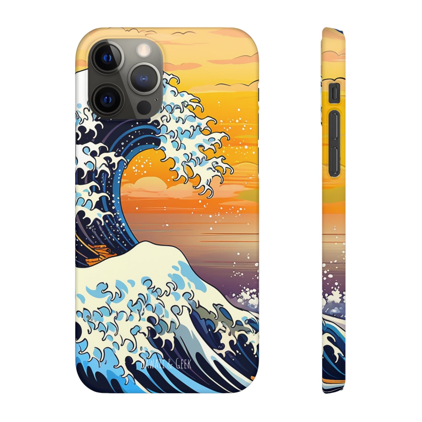 Sunset Big Wave Phone Case - Embrace the Majestic Hokusai Style in Your Hands